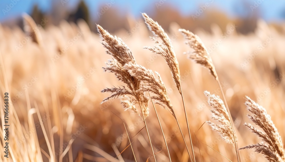 Fototapeta premium Golden grasses swaying in the breeze