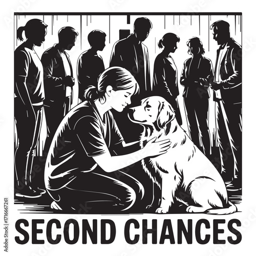 Animal Shelter and Pet Adoption Silhouette