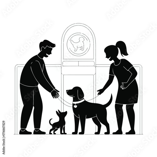 Dog adoption at an animal shelter