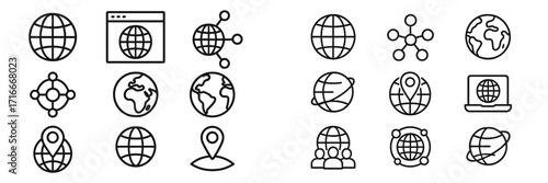 Global connection and communication through digital symbols in a modern design