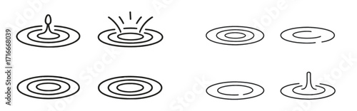 Visual representation of water ripples in various stages of occurrence during a drop impact