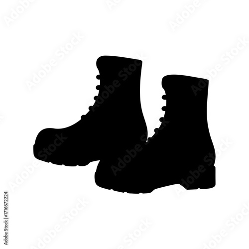 Silhouette of a pair of sturdy work boots, perfect for outdoor adventures