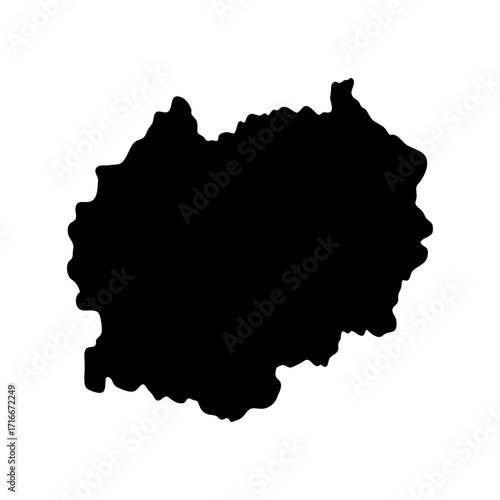 Abstract silhouette of a geographical landmass, possibly a country or region