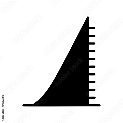 Abstract graphic depiction of growth or scale, measuring increasing performance