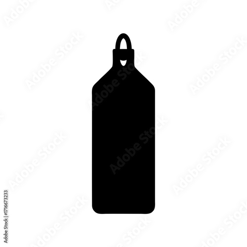 Isolated Black Silhouette of a Tag with a Handle for Hanging things