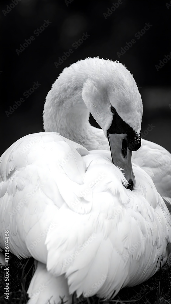 Obraz premium Elegant swan in repose