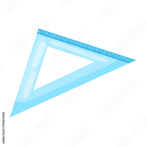 Geometric precision Vector illustration of a transparent triangular ruler on a white backdrop