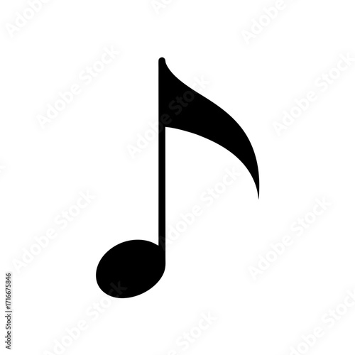 Isolated single music note art
