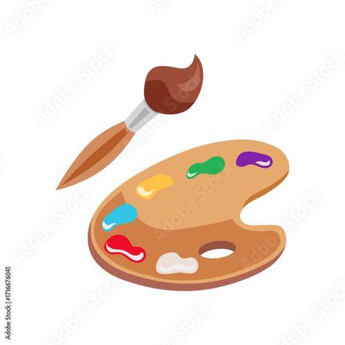 Artistic Painting Palette and Brush - Creative Art Supplies for Artists