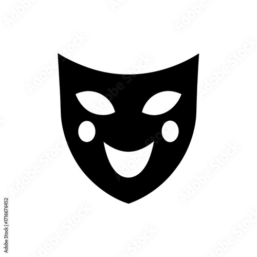 Black smiling theater mask icon