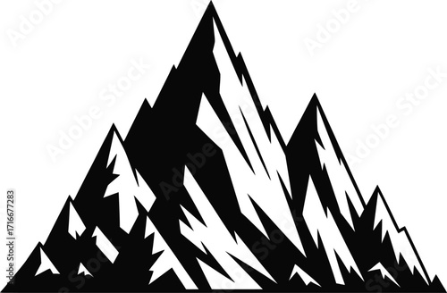 Mountain Range Vector Illustration Isolated on Transparent Background Silhouette Art Design
