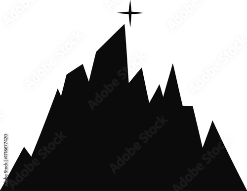 Mountain Vector Illustration Isolated on Transparent Background Landscape Art Design