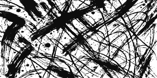 Bare black branches silhouette against a white sky, a minimalist design for a winter forest pattern