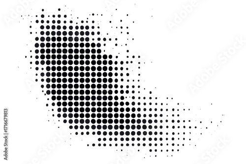 Abstract halftone dot pattern background. Monochrome grunge texture with circles and points. Vintage comic style faded effect. Pop art retro dotted design element for posters.