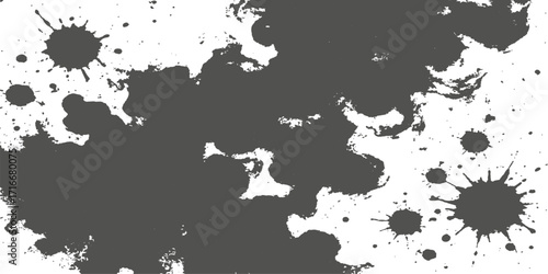 Abstract grunge map of Europe with ink splatters and black silhouette countries