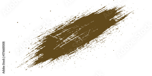 Abstract vector illustration of a splash of brown coffee color ink with a dirty grunge texture