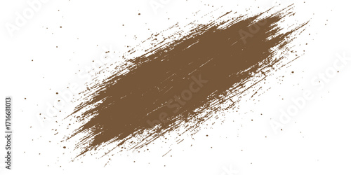 Grunge brush strokes vector illustration of a pile of ground coffee powder,Dirty mascara brush strokes and brown ink splatters create a grunge art vector pattern