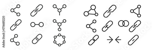 Various designs of links and nodes for digital connection in modern technology