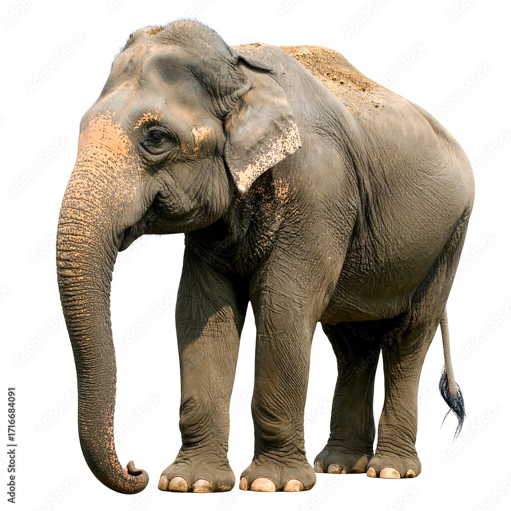 Fototapeta premium Elephant portrait on white background