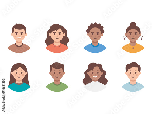 Diverse group of people with different skin tones and hair types, showcasing a variety of human faces and expressions