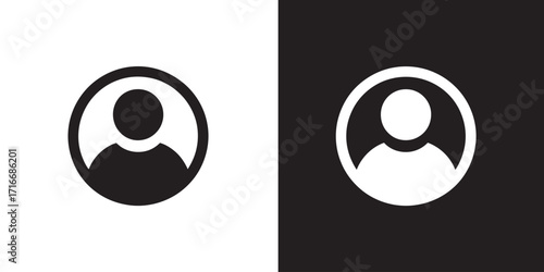 Profile Icons Black and White User Avatars for Websites and Applications