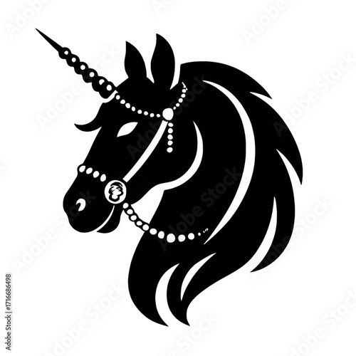 A fancy and magical unicorn icon, for representing purity, uniqueness, spiritual journeys, or mythical themes in apps, websites, or creative projects,