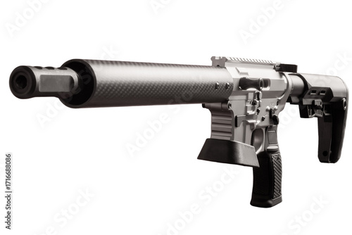 Photos Tactical semi automatic rifle on a transparent background