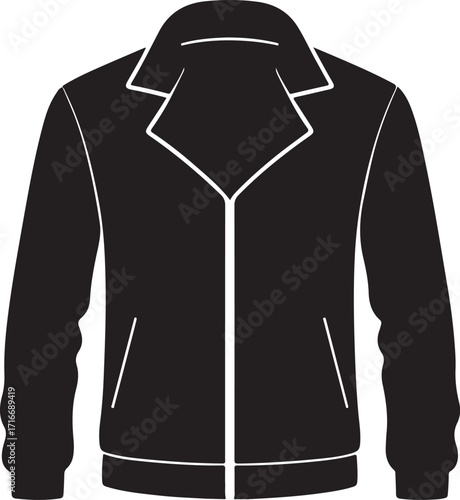  Jacket icon in silhouette modern style by advance white background.