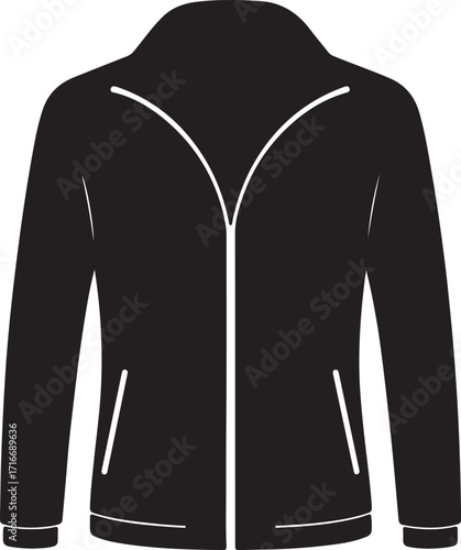  jacket icon in silhouette modern style by advance white background.