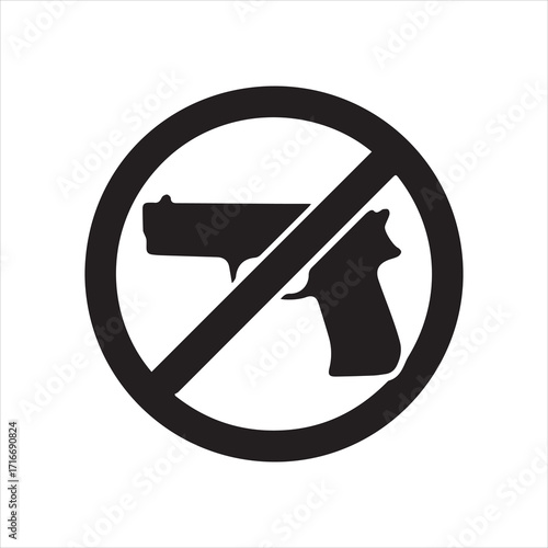 no violence sign silhouette vector art illustration on white background