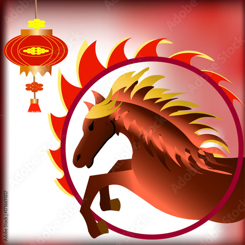  A horse with a fiery mane 