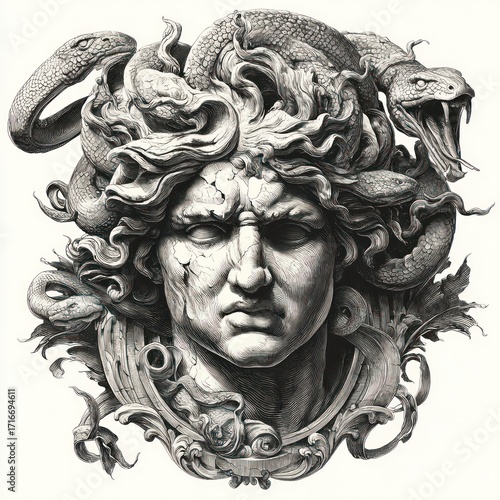 Medusa head sculpture design