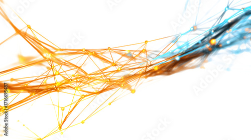 Abstract network connection isolated on white background