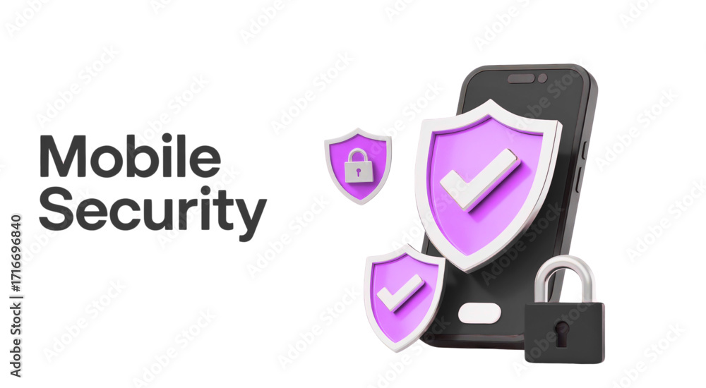 Fototapeta premium Protect your digital world with robust mobile security solutions and advanced protection shields