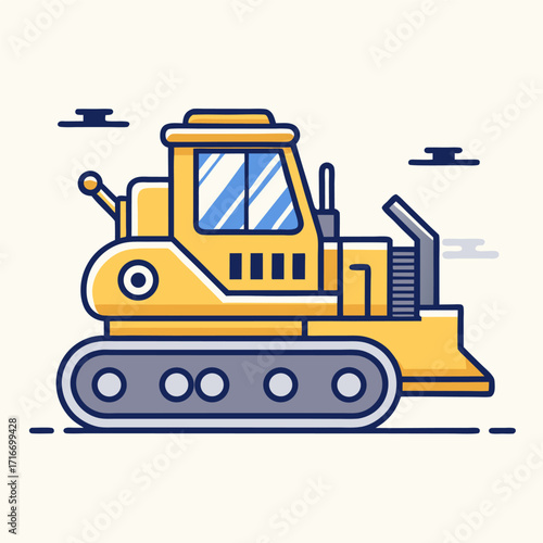 vector illustration of a bulldozer