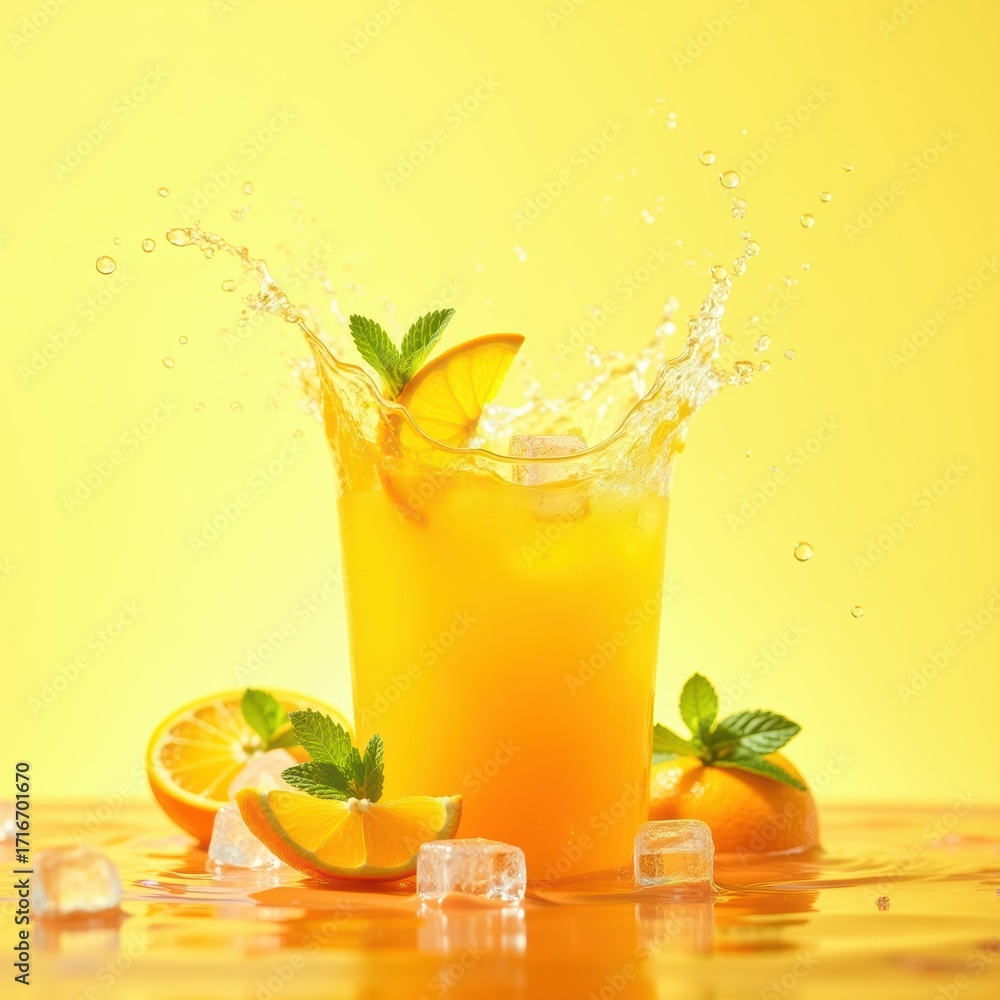 Fototapeta premium Refreshing Citrus Drink with Splash Effect
