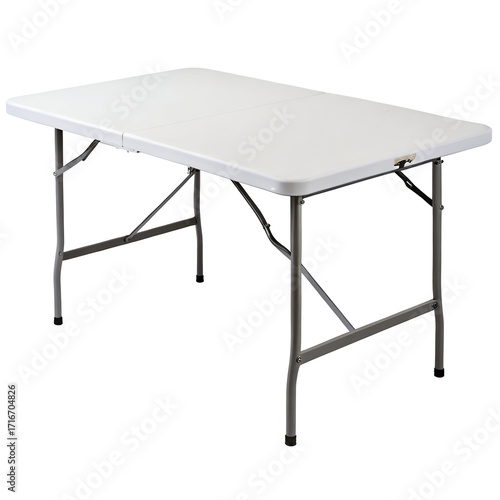 Foldable White Plastic Table with Metal Legs folding table