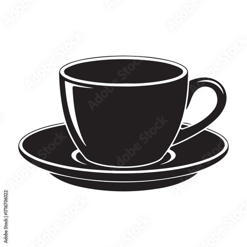 Cup of coffee and tea on white background