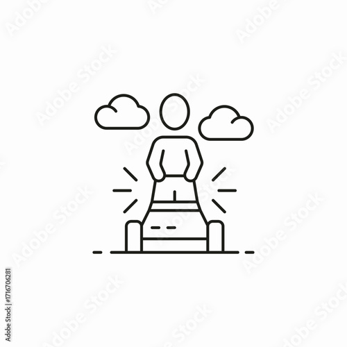 lawnmower trimming grass icon sign vector