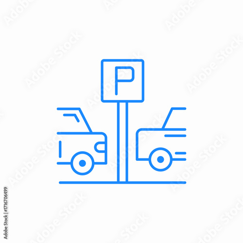 parking zone cars icon sign vector