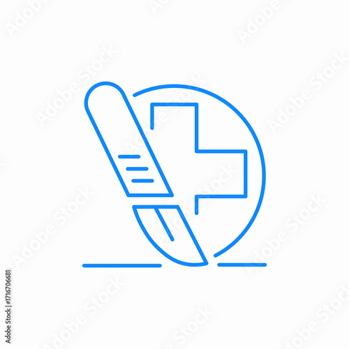 scalpel medical cross icon sign vector