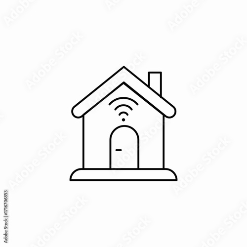 smart home wifi signal icon sign vector