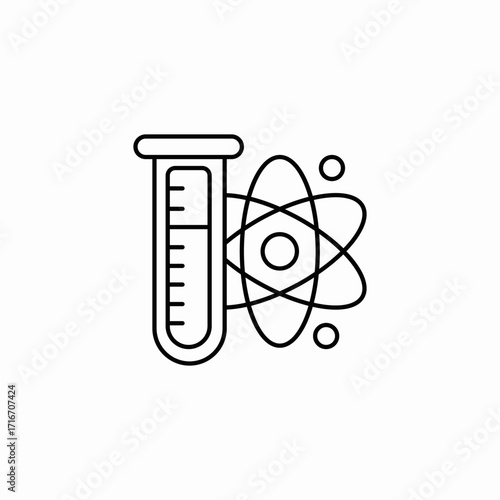 test tube atom science icon sign vector