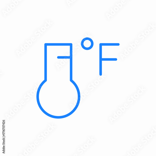 temperature fahrenheit icon sign vector