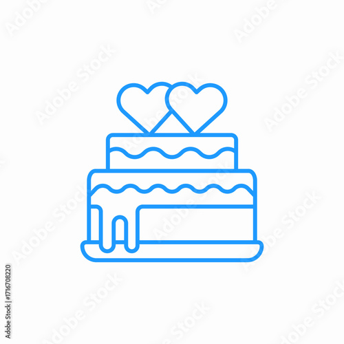 wedding love cake icon sign vector
