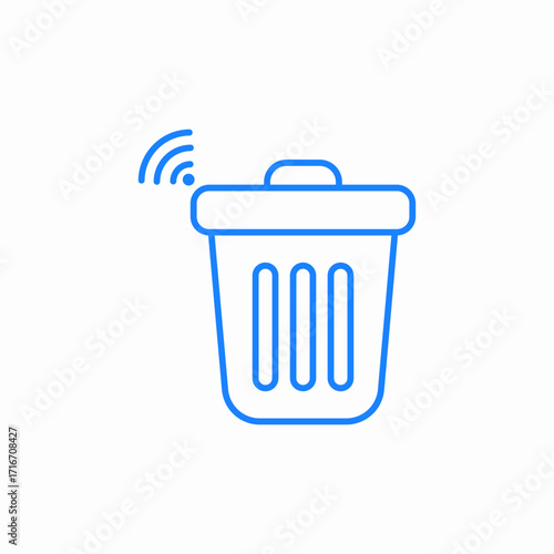 wireless trash icon sign vector