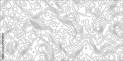 Abstract topographic contours map background. Topography and geography map grid abstract backdrop. Cartography texture abstract banner use. ocean topographic line map with curvy wave isolines vector