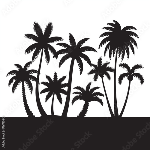 A vibrant tropical sunset with a palm tree silhouette on a beach, illustrating a perfect summer holiday paradise