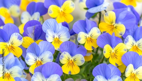 Close-up of colorful pansies