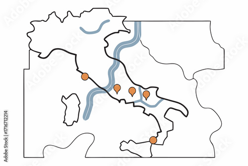 Map Of Italy With Highways And Cities Marked europe country